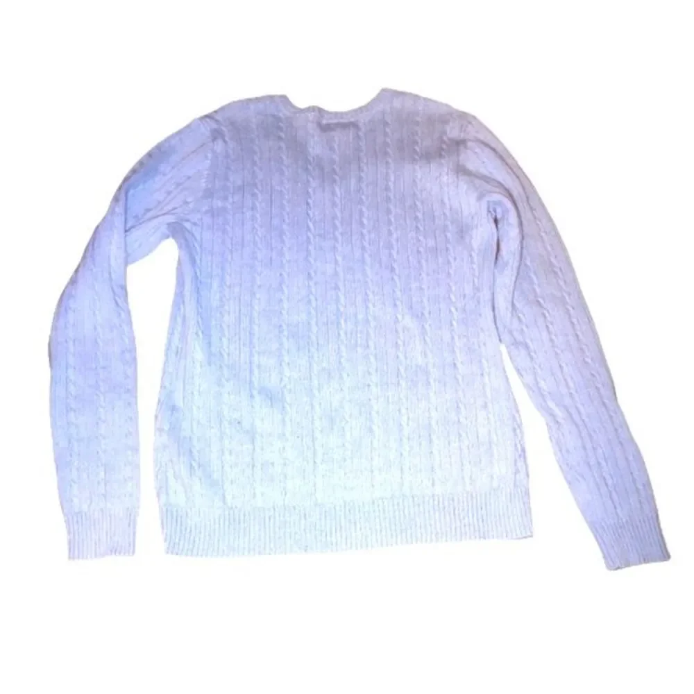 Izod Pastel Blue V-Neck Cable Knit Sweater‎ Size Large